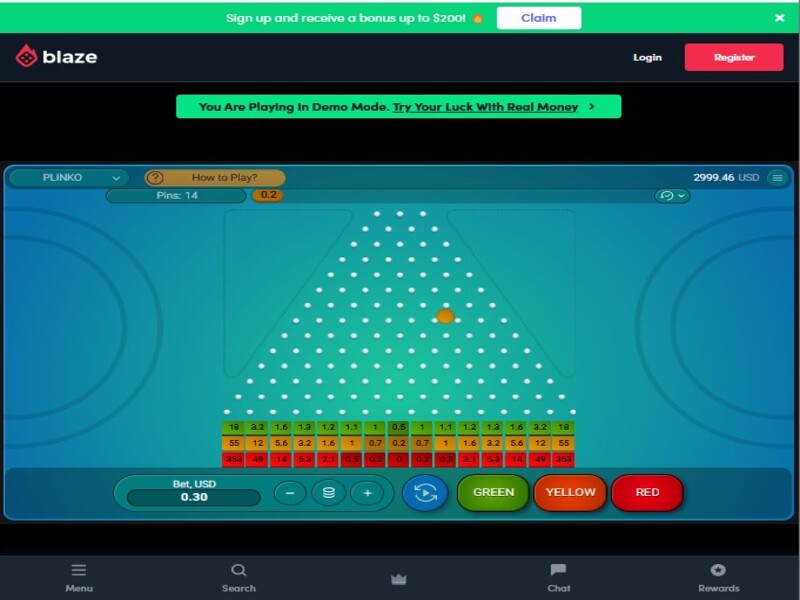 Dónde jugar Plinko al estilo de Blaze