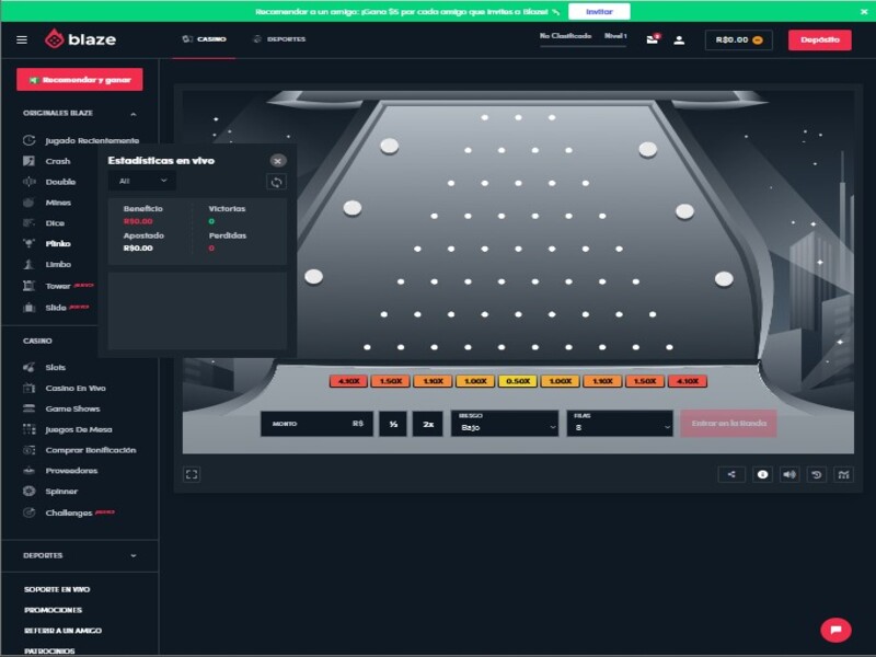 Algunas estrategias para jugar Plinko en Blaze